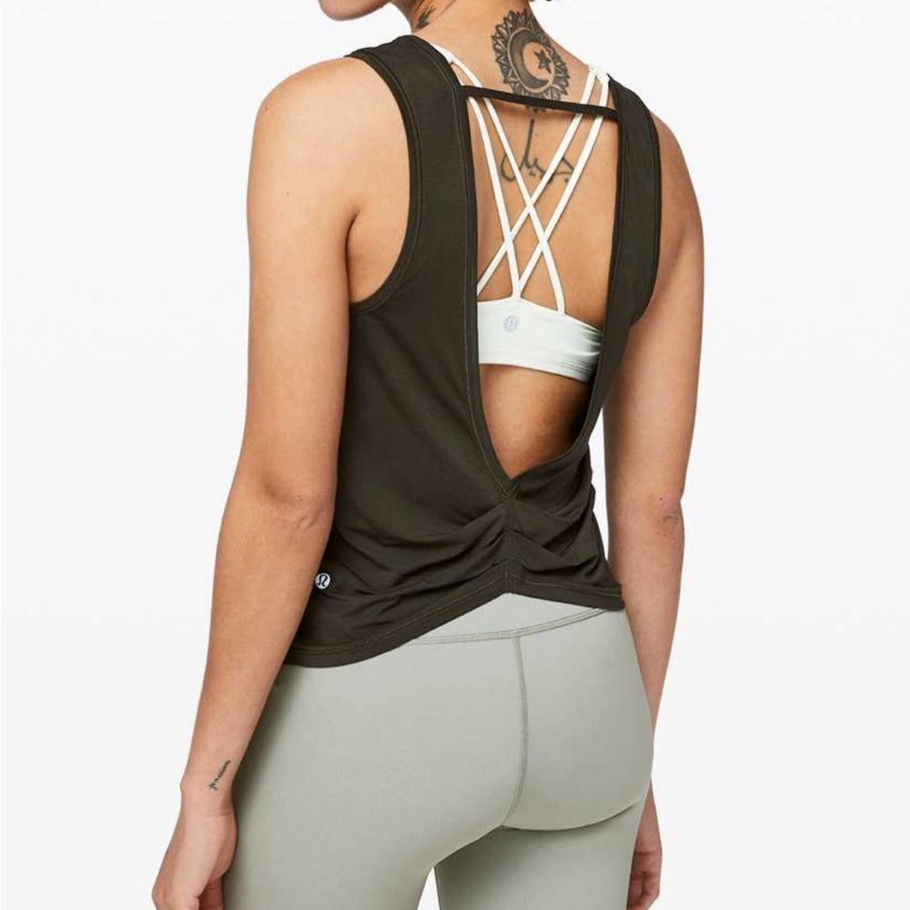 Lululemon Deep Stretch Tank in Dark Olive Size 4